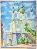 Varga Mátyás (1910-2002): Kolozsvár, 1943. Tempera, Papír, Jelezve Balra Lent, 62x46,5 Cm / Mátyás Varga (1910-2002): Cl - Altri & Non Classificati