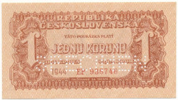 Csehszlovákia 1944. 1K "EP 938746", "SPECIMEN (MINTA)" Perforációval T:UNC,AU / Czechoslovakia 1944. 1 Koruna "EP 938746 - Non Classificati