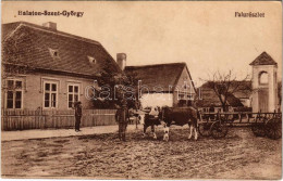 T2/T3 1919 Balatonszentgyörgy, Falurészlet, Tehenek. Vasúti Levelezőlapárúsítás (fa) - Unclassified