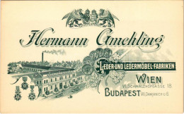 ** T1 Budapest VII. Hermann Gmehling Bőr- és Bőrbútorgyára Budapesten és Bécsben. Damjanich Utca 6. / Hermann Gmehling's - Ohne Zuordnung