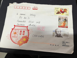 13-10-2023 (4 U 14) Letter Posted From China To Australia (2 Large Cover)  23 X 16 Cm - Brieven En Documenten