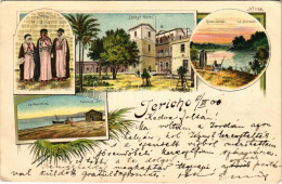 T2/T3 1900 Jericho, Jordan Hotel, River Jordan, Bedouins, Dead Sea. Art Nouveau, Floral, Litho (EK) - Ohne Zuordnung