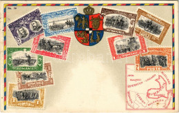 T3 1922 Romania / Román Bélyegek és Címer, Térkép / Romanian Stamps And Coat Of Arms, Map. Carte Philatélique Ottmar Zie - Non Classificati