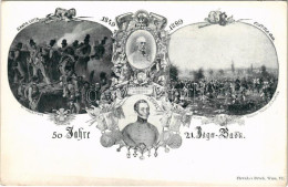 ** T2/T3 1849-1899 50 Jahre 21. Jäger-Baon. Fm. Erzherzog Albrecht, V. Kopal, Santa Lucia-Custoza. Verlag Helm Un. Schus - Ohne Zuordnung