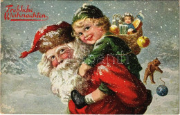 T2/T3 1912 Fröhliche Weihnachten / Mikulás / Saint Nicholas With Christmas Greetings And Toys. Raphael Tuck & Sons "Oile - Non Classificati