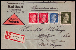 Luxemburg 1943: Brief / Nachnahme | Besatzung, R-Zettel, Briefmarkenhandlung | Luxemburg;Luxembourg, Wintger;Wincrange - 1940-1944 Deutsche Besatzung