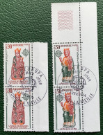 French Andorra 1974 Mi# 258-259 Used - Set In Pairs - Europa / Sculptures / Madonna - Gebraucht