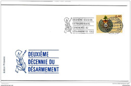 248 - 37 - Enveloppe  Nations Unies Avec Oblit Mécanique "deuxième Décennie Du Désarmement 1982" - Lettres & Documents