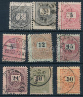 O 1889 2 X 1kr, 2 X 5kr, 12kr, 30kr, 24kr, 30kr és 50kr A Szomszéd Bélyegképbe Fogazva - Autres & Non Classés