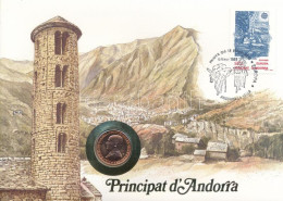 Andorra 1986. 25c Felbélyegzett Borítékban, Bélyegzéssel, Német Nyelvű Leírással T:UNC Patina Andorra 1986. 25 Centims I - Zonder Classificatie