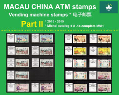 Macau China ATM Sammlung Part II / 2015-2019 MNH / Klussendorf Nagler Frama CVP Automatenmarken - Distributori