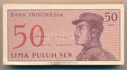 Indonézia 1964. 50s (100x) Sorszámkövető Sorozatokkal T:AU Indonesia 1964. 50 Sen (100x) With Consecutive Serials C:AU K - Unclassified