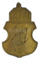 ~1920. Bronz Jelvény A Szent Koronával, "Jaszy Győző" Gravírozással T:XF - Zonder Classificatie