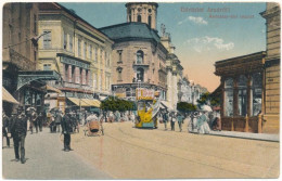 T2/T3 1918 Arad, Andrássy Tér, Emeletes Autóbusz, Neumann M. Ruhatelepe, Központi Divatárúház, Fehér Kereszt Szálloda. K - Unclassified