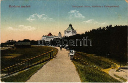 * T2/T3 1923 Arad, Salacz Parki Részlet, Háttérben A Kultúrpalota. Kerpel Izsó Kaidása / Park, Palace Of Culture (kopott - Ohne Zuordnung