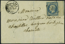 Lettre N° 14i, 20c Bleu Bdf Avec Filet D'encadrement Sur L T.B. Signé - Andere & Zonder Classificatie