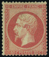 Neuf Avec Charnière N° 24, 80c Rose Napoléon III Dentelé, T.B. Signé A. Brun - Sonstige & Ohne Zuordnung