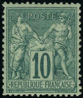 Neuf Avec Charnière N° 76, 10c Vert, Excellent Centrage, Cl, Signé Brun - Andere & Zonder Classificatie