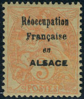 Neuf Sans Charnière N° 109, 3c Type Blanc Papier GC Surchargé Réoccupation Française En Alsace, TB - Spink 2Cb - Andere & Zonder Classificatie