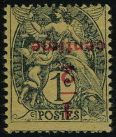 Neuf Avec Charnière N° 157c, 1/2c Sur 1c Type Blanc Papier GC Surcharge Renversée T.B. Signé Calves - Andere & Zonder Classificatie