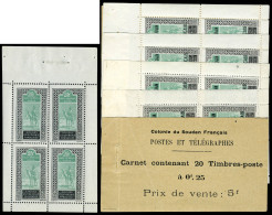 Neuf Sans Charnière N° 1a, 25c Targui Carnet De 20ex Dont 1 Bloc De 4 Sans La Surcharge, RRR, 2/3 Carnets Connus, L'agra - Sonstige & Ohne Zuordnung