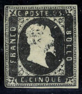 Neuf Avec Charnière N° 1, 5c Noir Très Belle Nuance Foncée, Superbe, Signé Diéna, Sassone 1 - Other & Unclassified