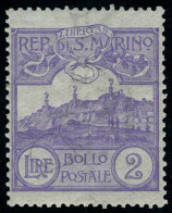 Neuf Avec Charnière N° 44, 2 L. Violet, Excellent Centrage, TB, Sassone 1100€ - Sonstige & Ohne Zuordnung