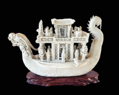 Rare Jonque Porcelaine XlXe Chen Guozhi,Daoguang Qing Dynasty (China Chinese Dragon Junk Art Antiques Porcelain Ceramics - Arte Asiatica