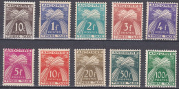 Andorre Français Taxe 1946-1950 N° 32-41 MH Gerbes   (J10) - Unused Stamps