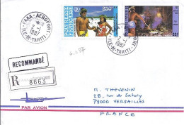 POLYNESIE N° 242/PA188 S/L. REC. DE FAAA / 2.1.87 POUR LA FRANCE - Covers & Documents