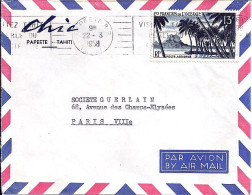 OCEANIE N° PA32 S/L. DE PAPEETE/22.3.58 POUR LA FRANCE - Storia Postale