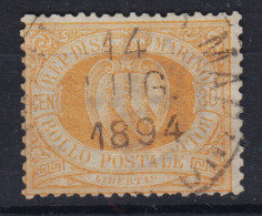 SAN MARINO 1892-94 STEMMA 30 CENTESIMI N.16 US. BUONA CENTRATURA - Usados