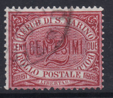 SAN MARINO 1894-99 CIFRA 2 CENTESIMI N.26 US. - Oblitérés