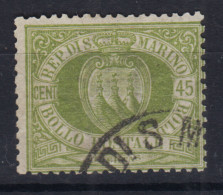 SAN MARINO 1892-94 STEMMA 45 CENTESIMI N.18 US. - Usados