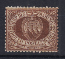 SAN MARINO 1892-94 STEMMA 40 CENTESIMI N.15 G.O MH* - Neufs