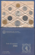 ITALIA 1980 Serie Divisionale 10 Valori Lire + 500 Lire Caravelle + Medaglia ITALY ITALIE - Jahressets & Polierte Platten