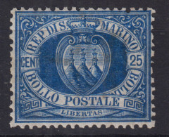 SAN MARINO 1894-99 25 CENTESIMI N.30 G.I MNH** CENTRATO - Ongebruikt