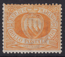 SAN MARINO 1892-94 30 CENTESIMI N.16 G.I MNH** - Ongebruikt