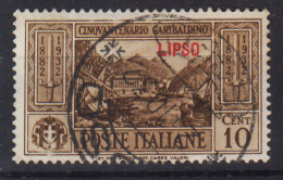 COLONIE EGEO LIPSO 1932 GARIBALDI 10 CENTESIMI N.17 USATO - Aegean (Lipso)