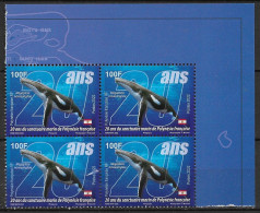 2022 Polynésie Française  N°      Nf** MNH . (Bloc De 4). Baleine. 20 Ans Du Sanctuaire Marin - Neufs