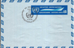 NATIONS-UNIES (GE) P.A. 1969: Aérogramme Entier De 0,65FS Avec CAD PJ "Genève" - Luchtpost