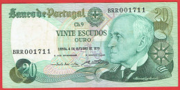 Portugal - Billet De 20 Escudos - Gago Coutinho - 4 Octobre 1978 - P176b - Portogallo