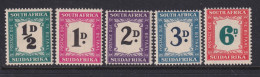 South Africa, Scott J34-J38 (SG D34-D38), MNH - Postage Due