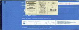 Ticket/Billet Avion.  SABENA. Brussels/Geneva/Bruxelles. 1971 + Passengers Taxe  - Europa