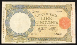 50 Lire Lupetta Capitolina L'aquila B.I. 23 08 1943 R2 RR Q.bb/bb Naturale  LOTTO 4800 - 50 Lire