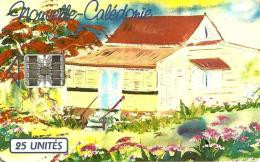 NEW CALEDONIA 25 U HOUSE LANDSCAPE  CHIP NCL-20 1994 CV$10US READ DESCRIPTION !!! - Nouvelle-Calédonie