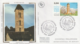 "  CHAPELLE SAINT MIGUEL D'ENGOLASTRES " Sur Enveloppe 1er Jour Sur Soie D'ANDORRE De 1997. Parfait état. FDC A SAISIR ! - Sonstige & Ohne Zuordnung