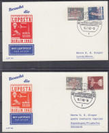 Action !! SALE !! 50 % OFF !! ⁕ Germany BERLIN 1962 ⁕ LUPOSTA Exhibition Airmail Mi.140, 145, 147 ⁕ 2v Postcard - Correo Aéreo