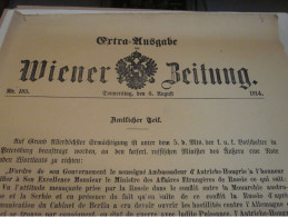 Wiener Zeitung Extra-Ausgabe 6.8.1914 - Kriegserklärung Österreich-Ungarn An Russland - 41*29cm (65628) - Duits