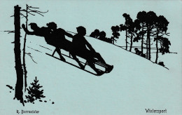 TH3344   --   R. BORRMEISTER   Pinx.  --  WINTERSPORT  --  SILHOUETTE - Borrmeister, R.